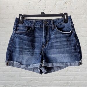 SO Juniors High Rise Curvy Shortie Denim Shorts Size 7/28